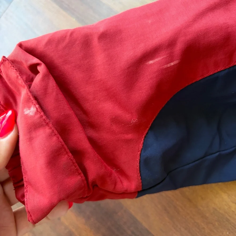 LL‎ Bean Kids 6X/7 Navy Red Colorblock 3-in-1 System Jacket Shell Hooded 0DAT5